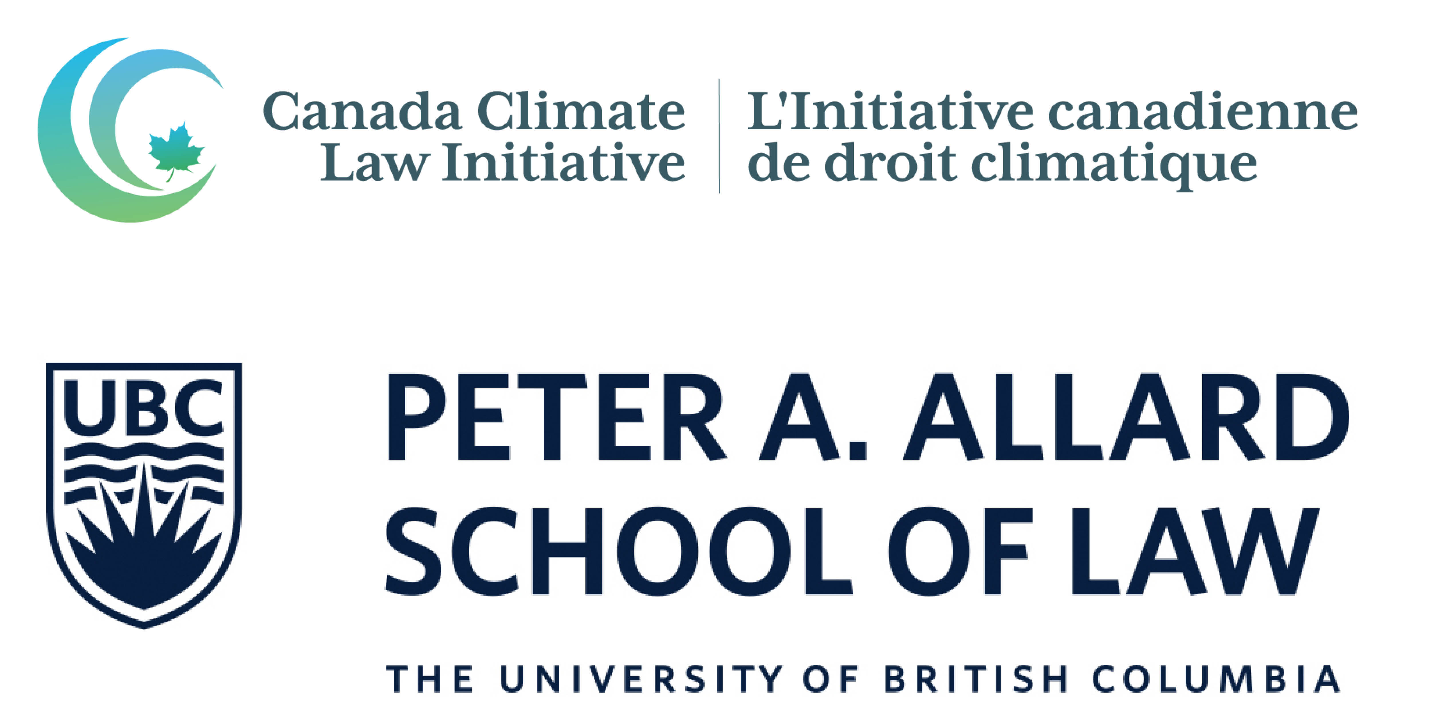 Logos for Canada Climate Law Initiative and Peter A Allard School of Law